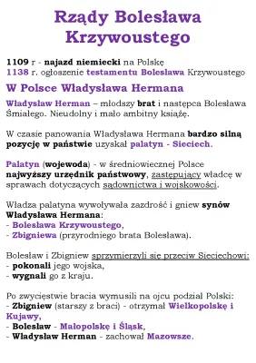 Rządy Bolesława Krzywoustego - Klasa 5: Historia, Testy i Ciekawostki