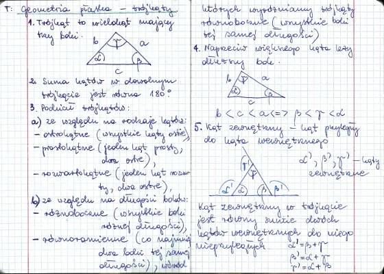 Geometria Płaska: Wzory, Pojęcia, Zadania - Dla Liceum i Klasy 7-8