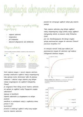 Regulacja Aktywności Enzymów: Notatka, Zadania i Testy