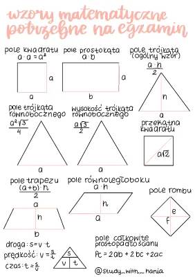 Wzory matematyczne na egzamin ósmoklasisty do druku PDF