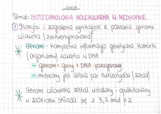 BIOTECHNOLOGIA MOLEKULARNA W MEDYCYNIE