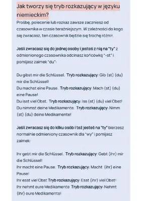 Tryb Rozkazujący Niemiecki - Przykłady i Ćwiczenia dla Klasy 7