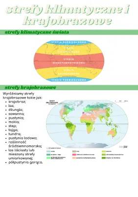 Strefy klimatyczne i krajobrazowe na Ziemi - Klasa 5