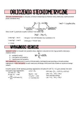 Obliczenia Stechiometryczne Klasa 7 i Liceum: Zadania z Wzorem Empirycznym i Wydajnością Reakcji