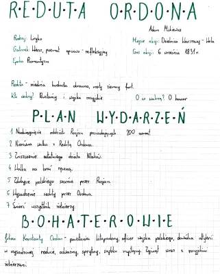 Reduta Ordona - Opracowanie, Streszczenie, Wiersz i Zadania