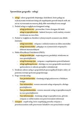 Geografia i sektory gospodarki w Polsce - 3 sektory, transport i usługi