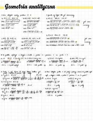 Geometria analityczna - zadania