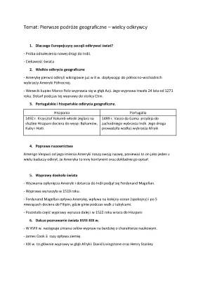 Wielkie odkrycia geograficzne - notatka, mapa, prezentacja, historia