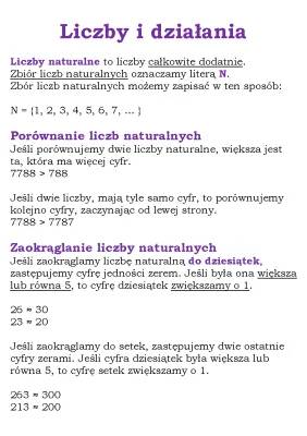 Porównywanie i Zaokrąglanie Liczb - Klasy 1-8