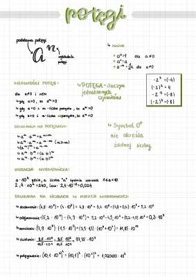 Potęgi i Pierwiastki - Zadania i Wzory na Matematykę Klasa 7 i 8