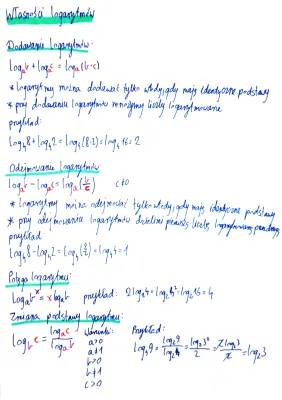 Własności logarytmów: dodawanie, odejmowanie, mnożenie i zmiana podstawy