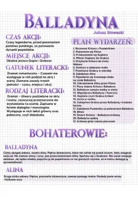 Balladyna - Streszczenie, Plan Wydarzeń i Bohaterowie