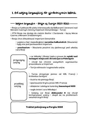 Wojna krymska - przyczyny, przebieg, skutki i zjednoczenie Włoch