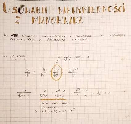 Jak Usuwać Niewymierności z Mianownika: Proste Przykłady i Zadania