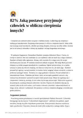 Postawy człowieka wobec cierpienia w literaturze - Rozprawka z przykładami