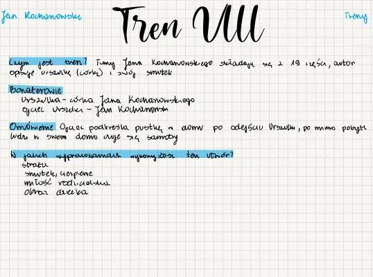 Tren 7 i 8 Jan Kochanowski - Interpretacja, Streszczenie, Środki Stylistyczne dla Klasy 7-8
