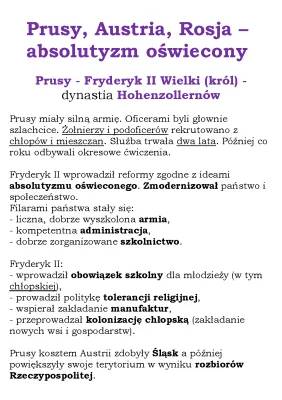 Fryderyk II Wielki, Józef II i Piotr I Wielki - Reformy i Ciekawostki