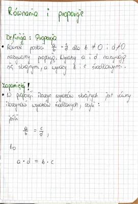 Proporcje i Równania dla Klasy 7 i 8 - Nauka z Zadaniami PDF