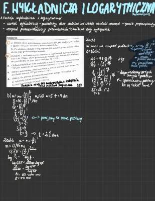 Zastosowanie funkcji wykładniczej i logarytmicznej - zadania i wzory
