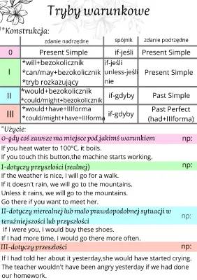 Tryby warunkowe angielski: 0, 1, 2, 3 - Ćwiczenia dla dzieci