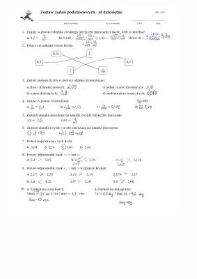Zabawa z ułamkami dziesiętnymi dla klasy 5 i 6 – zadania i sprawdziany PDF