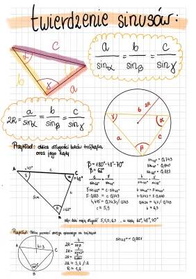 Twierdzenie sinusów i cosinusów - łatwe zadania i przykłady dla dzieci