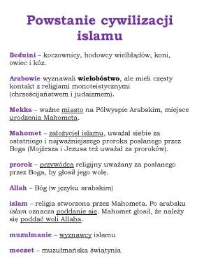 Arabowie i początki islamu - Klasa 5: Odkryj Zasady i 5 Filarów Islamu