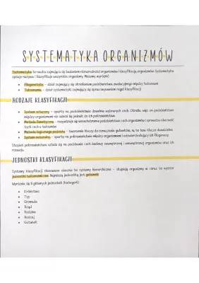 Systematyka i Klasyfikacja Organizmów - Notatka i Hasło Krzyżówkowe dla Klasa 5