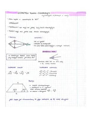 Geometria płaska czworokąty wzory - Własności i twierdzenia dla klasy 5 i 6