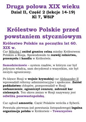 Druga połowa XIX wieku Dział II, Część 2 (lekcje 14-19) Kl 7, WSiP