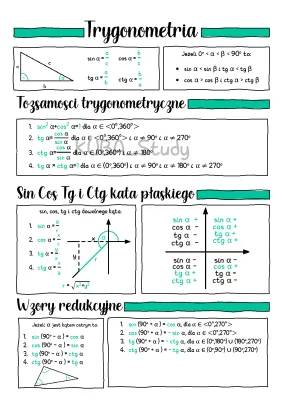 Trygonometria dla 2 klasy: zadania, wzory, i ćwiczenia
