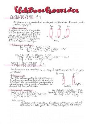 Elektrochemia w liceum - powtórzenie, zadania, sprawdzian, reakcje elektrochemiczne