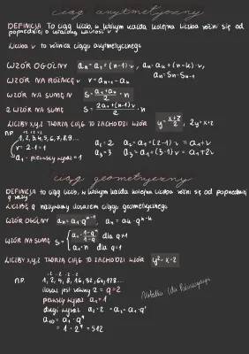 Ciągi Arytmetyczne i Geometryczne: Wzory i Zadania