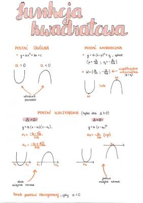 Wzory na wierzchołek i miejsca zerowe funkcji kwadratowej dla dzieci