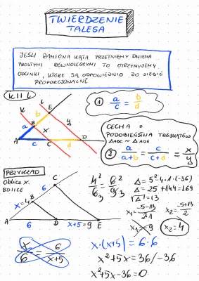 Twierdzenie Talesa: Zadania i Rozwiązania dla 1 Liceum i Technikum
