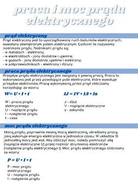 Praca i moc prądu elektrycznego zadania, wzory i definicja