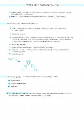 Dlaczego Woda Jest Dobrym Rozpuszczalnikiem - Prezentacja i Notatka Chemia Klasa 7