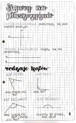 Figury na płaszczyźnie klasa 5 - powtórzenie do sprawdzianu, rodzaje trójkątów i miary kątów
