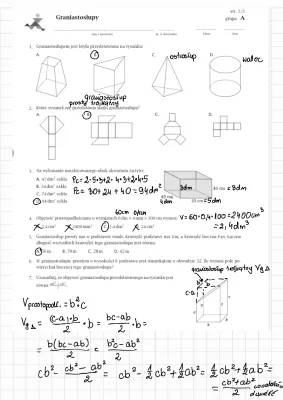 Jak obliczyć pole i objętość graniastosłupa? Wszystkie wzory i zadania PDF