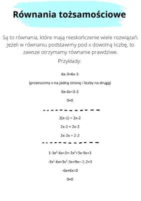 Równania sprzeczne i tożsamościowe: przykłady dla Ciebie