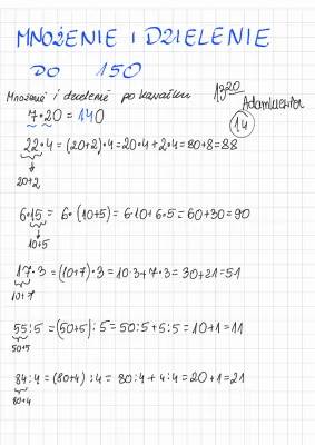 Tabliczka mnożenia do 1000 i ciekawe zadania matematyczne