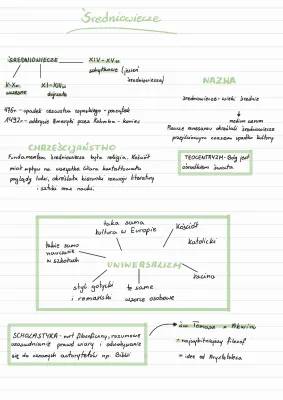 Notatka o średniowieczu - Język polski klasa 5, liceum i matury