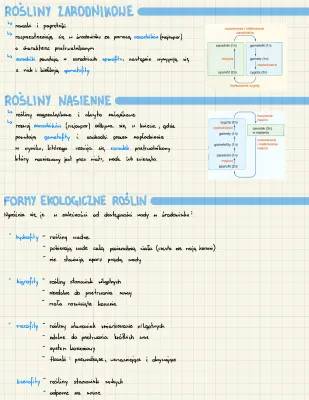 Rośliny lądowe i wtórnie wodne - Notatka PDF, prezentacja, zadania maturalne