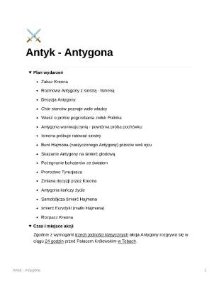 Antygona - Streszczenie, Opracowanie i Plan Wydarzeń