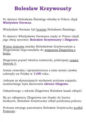 Bolesław Krzywousty - Najważniejsze Informacje i Ciekawostki