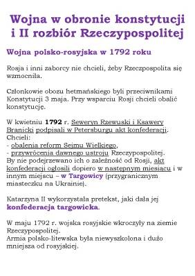 Wojna Polsko-Rosyjska 1792: Przyczyny, Bitwy i Skutki, Konfederacja Targowicka, 2 Rozbiór Polski