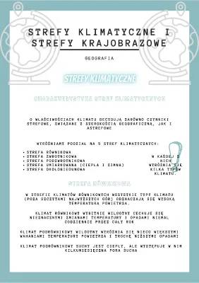 Karta Pracy: Strefy Klimatyczne i Krajobrazowe Ziemi dla Klasy 5