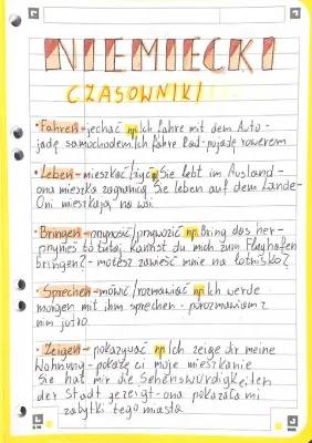 144 Najważniejsze Niemieckie Czasowniki i Szyk Zdania - Pobierz PDF