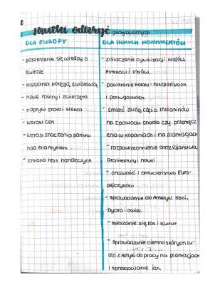 Skutki i przyczyny odkryć geograficznych - klasa 6