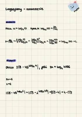 Logarytmy: Zadania Rozszerzenie i Wzory dla Liceum i Technikum
